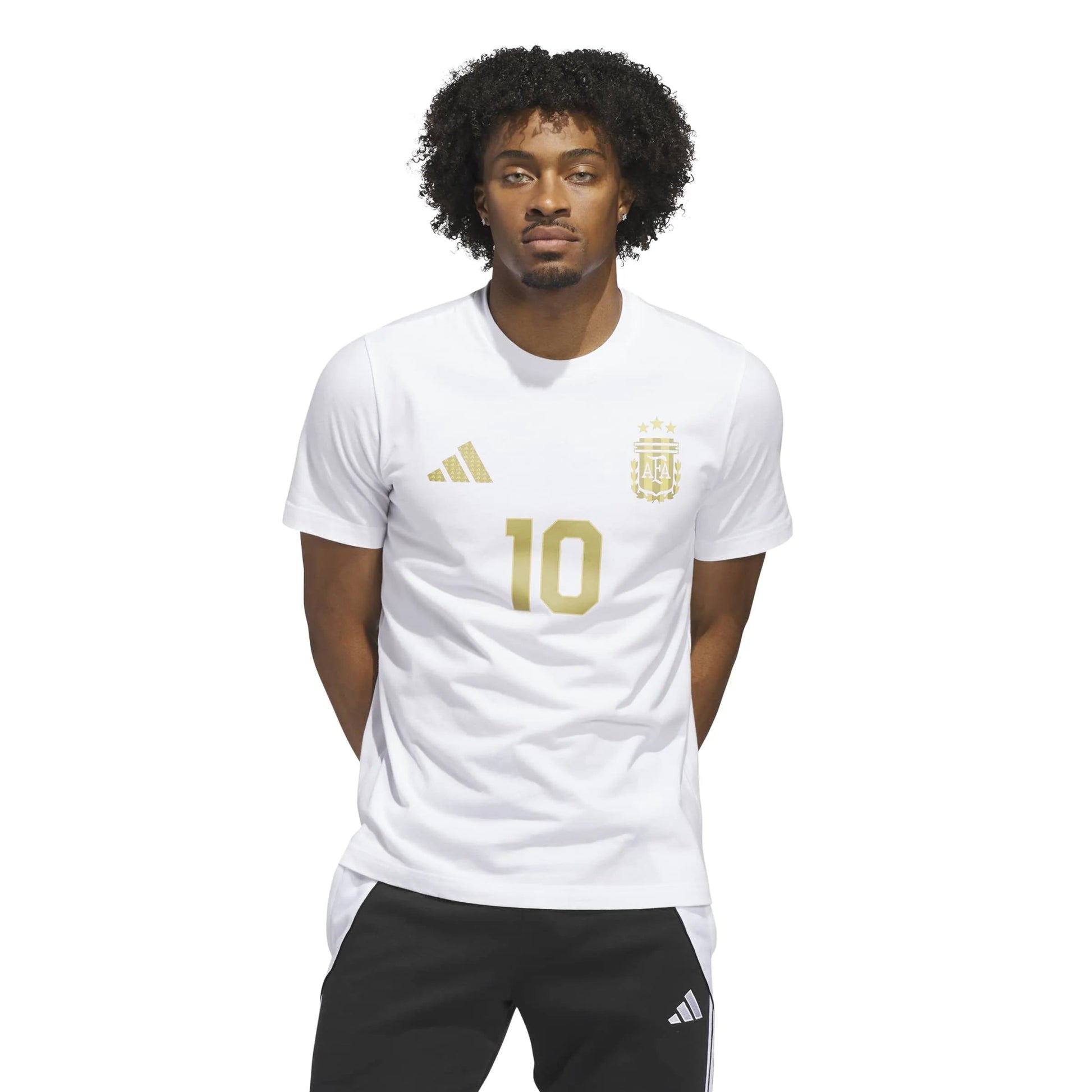 Adidas 2026 Argentina Men's Messi Name And Number Tee White