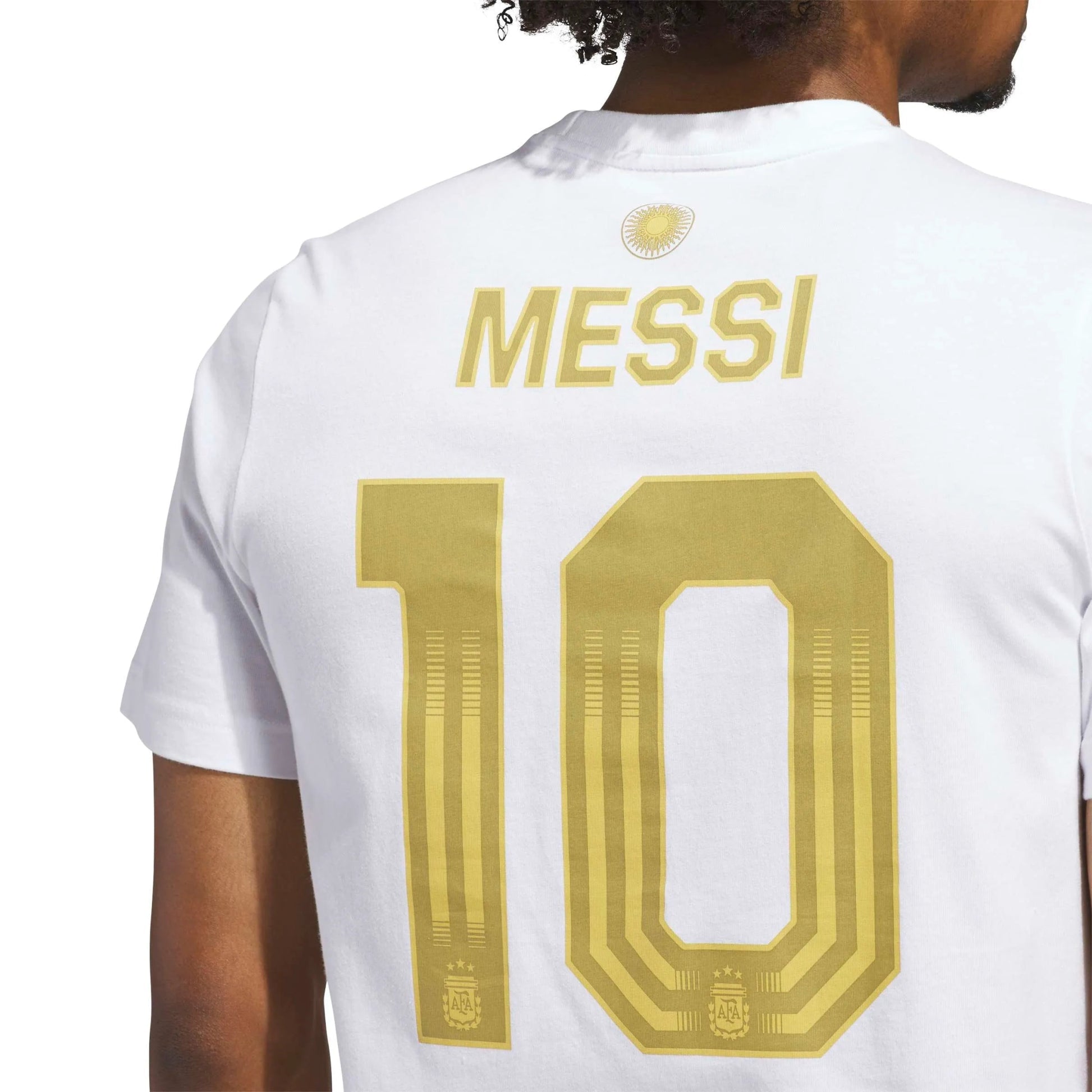 Adidas 2026 Argentina Men's Messi Name And Number Tee White