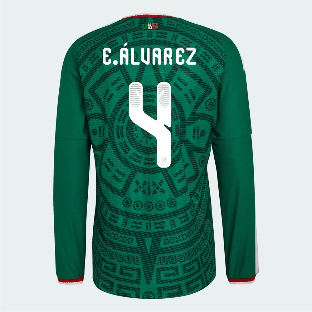 Adidas 2026 Mexico Men's Authentic Home Long-Sleeve Soccer Jersey Bold Green