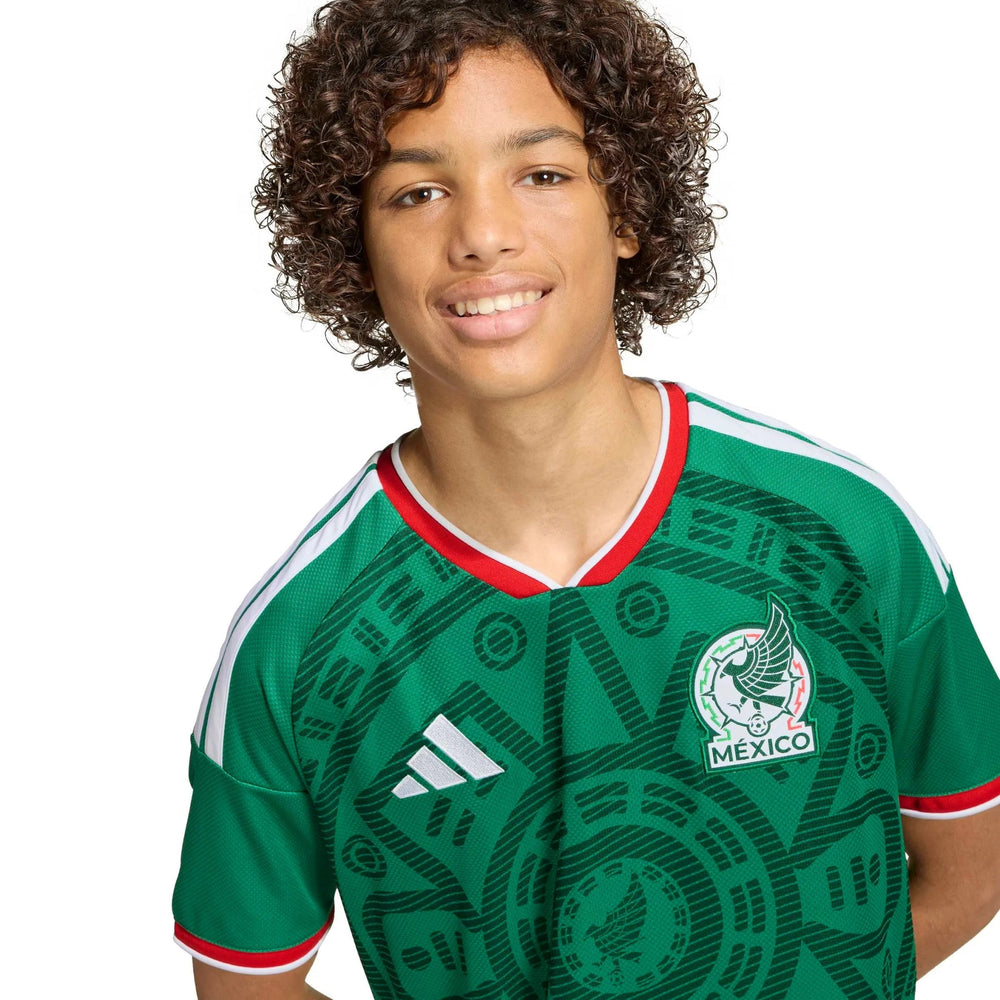 Adidas 2026 Mexico Youth Stadium Home Soccer Jersey Bold Green