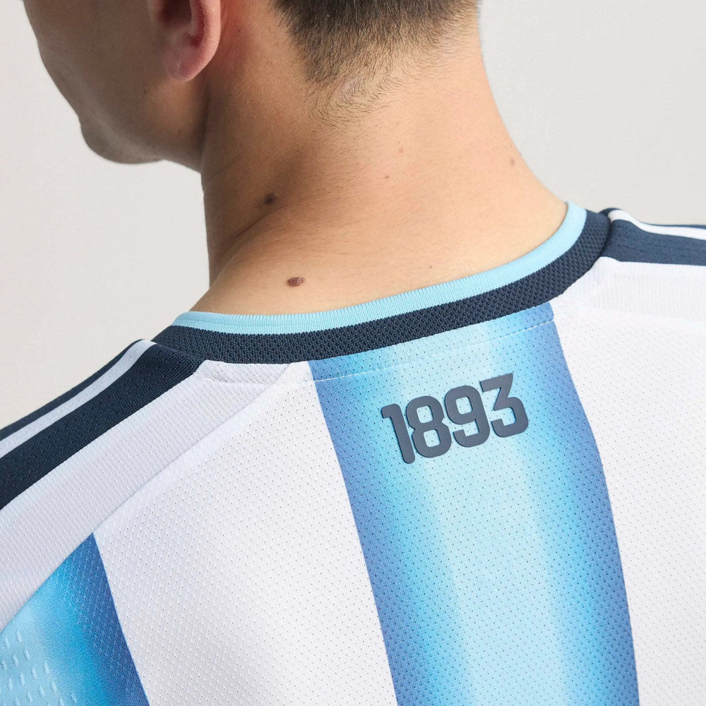 Adidas 2026 Argentina Men's Authentic Home Long-Sleeve Soccer Jersey White / Icey Blue / Light Blue