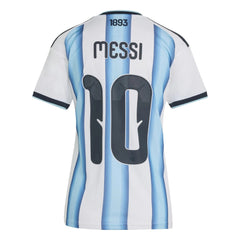 Adidas 2026 Argentina Women's Stadium Home Messi #10 Soccer Jersey White / Icey Blue / Light Blue