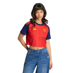 Adidas 2026 Spain Women's Stadium Home Cropped Soccer Jersey Vivid Red