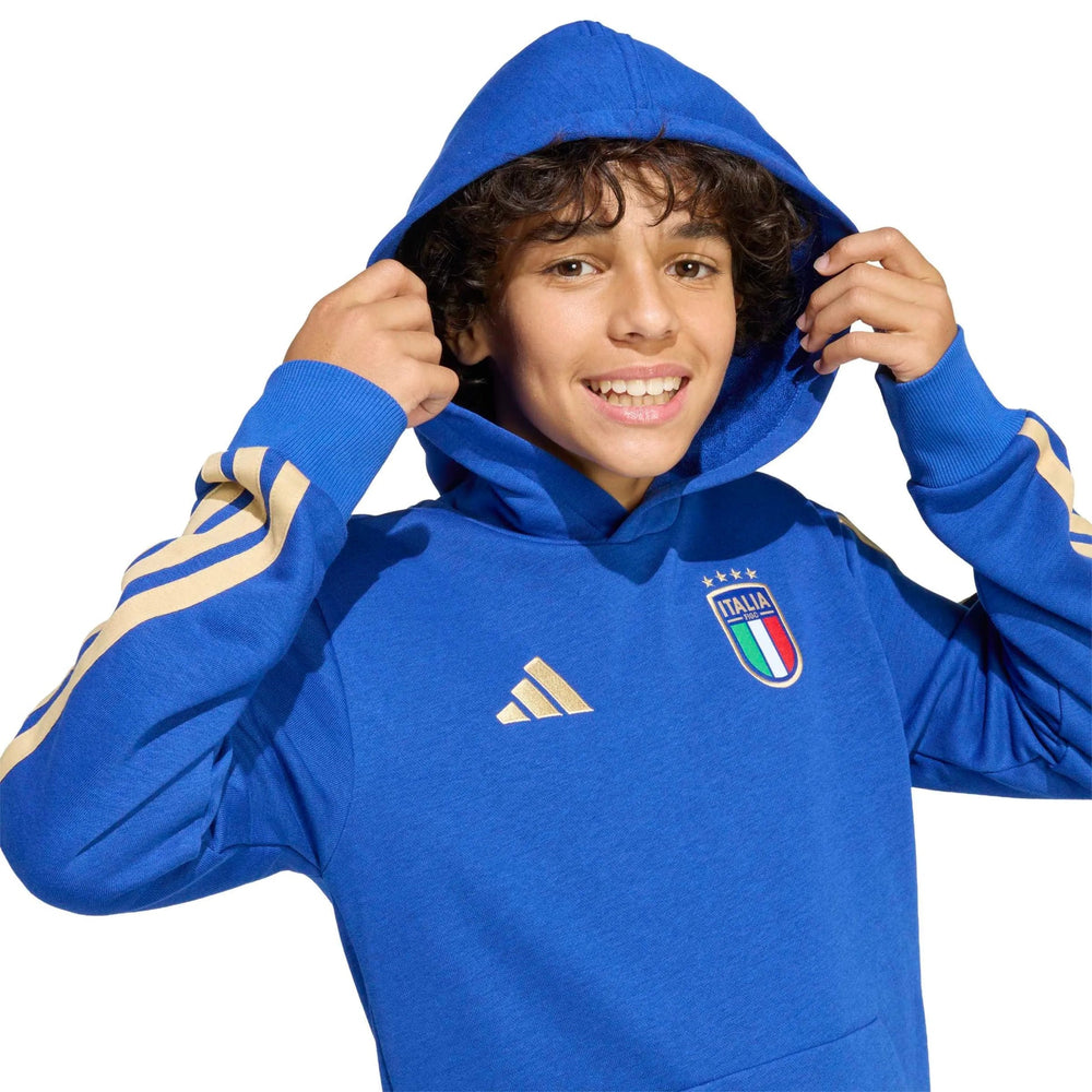 Adidas 2026 Italy Youth DNA Hoodie Bold Blue