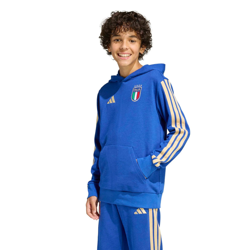 Adidas 2026 Italy Youth DNA Hoodie Bold Blue