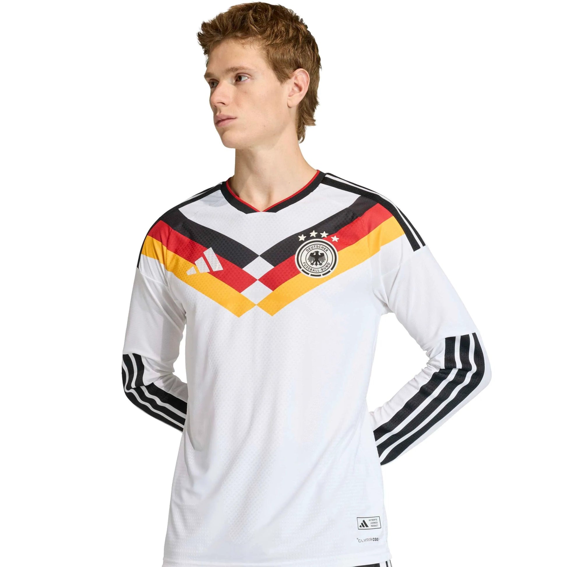 Adidas 2026 Germany Men's Authentic Home Long-Sleeve Soccer Jersey White