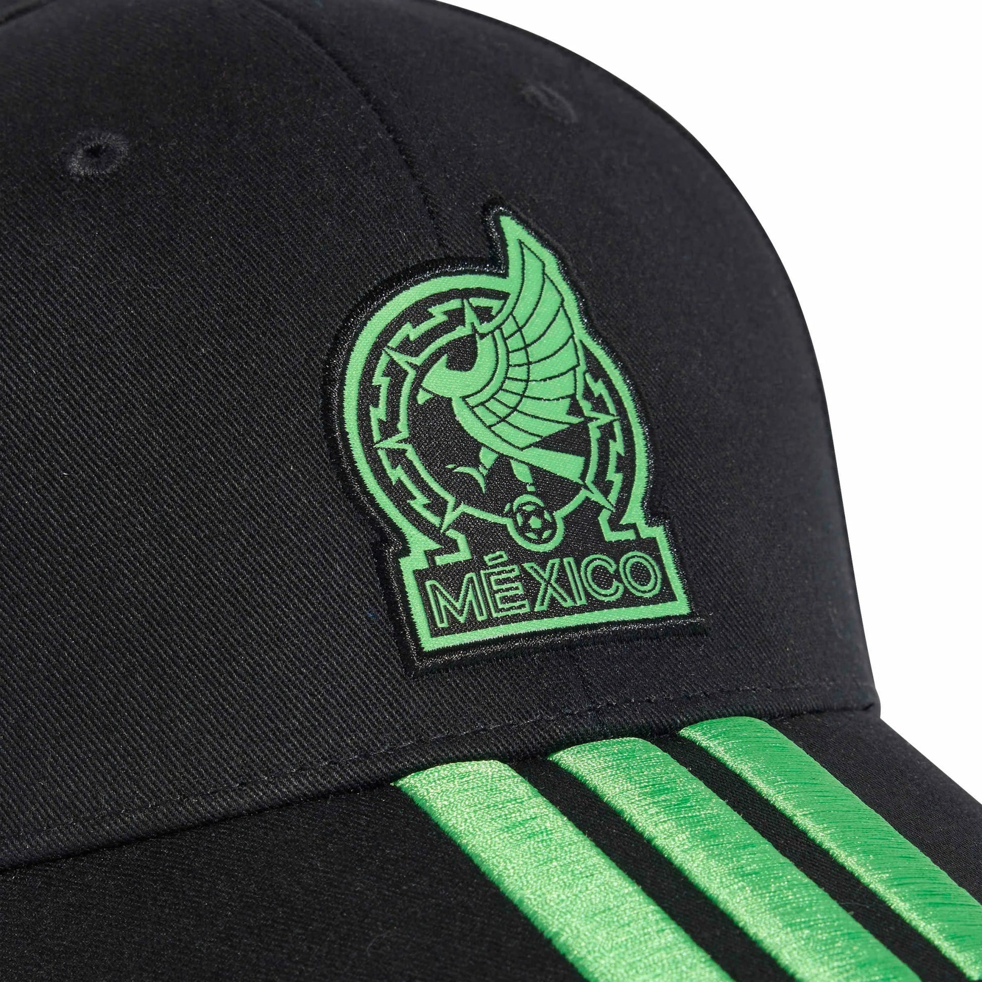 Adidas 2026 Mexico Baseball Cap 3 Stripes Black / Semi Flash Green