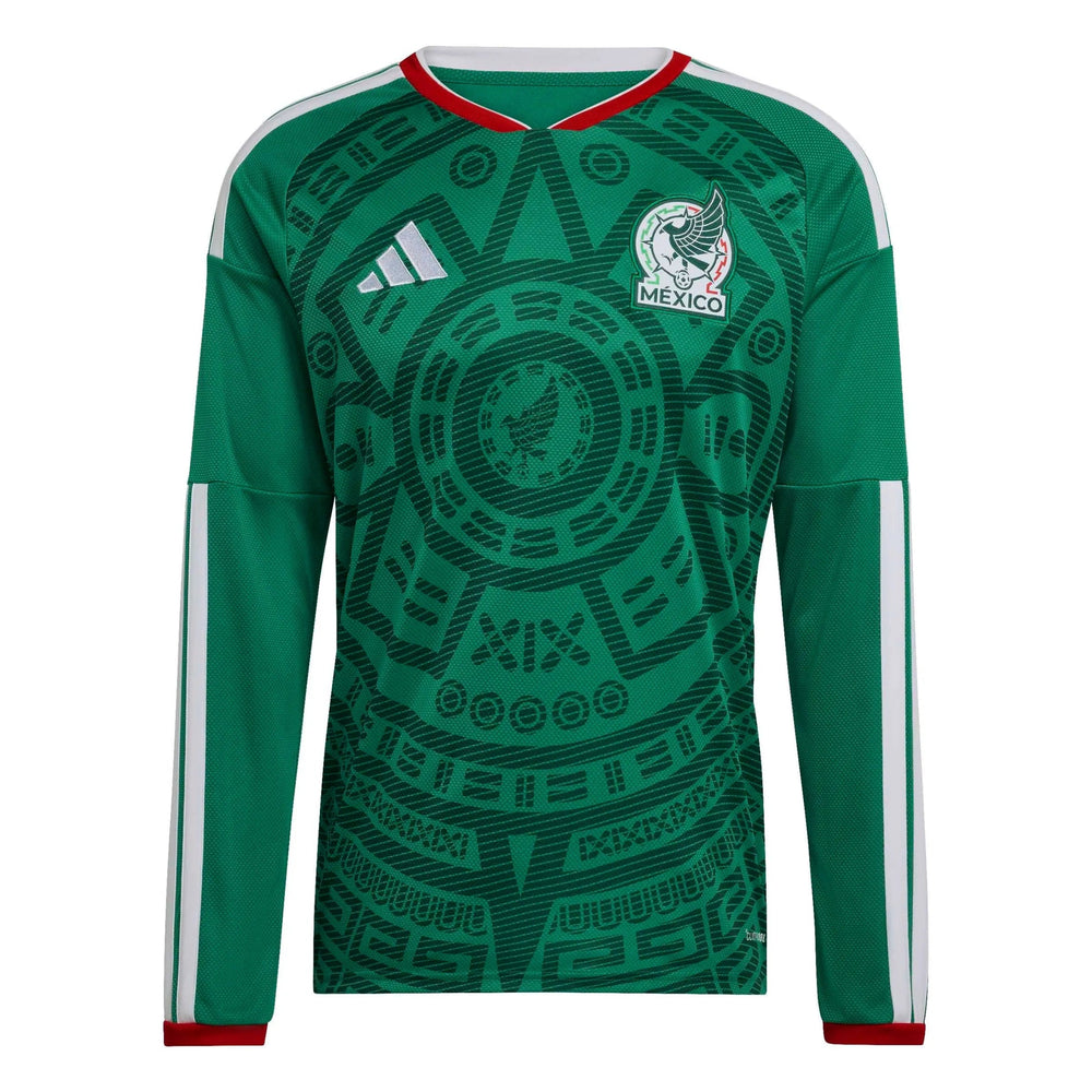 Adidas 2026 Mexico Men's Stadium Home Long-Sleeve Soccer Jersey Bold Green