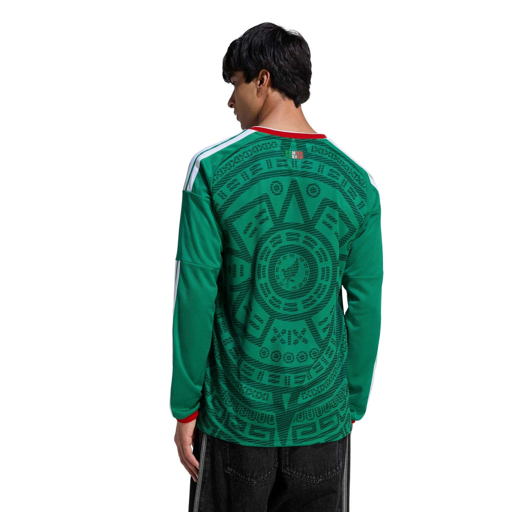 Adidas 2026 Mexico Men's Stadium Home Long-Sleeve Soccer Jersey Bold Green