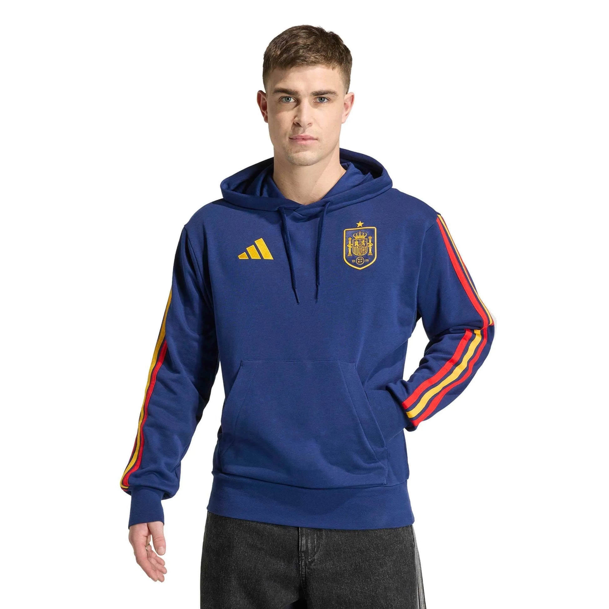 Adidas 2026 Spain Men's DNA Hoodie Dark Blue