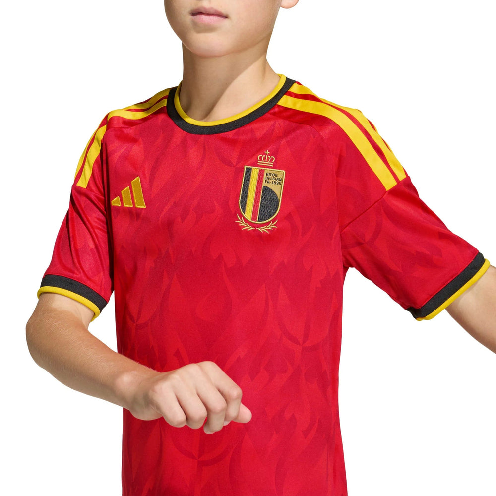 Adidas 2026 Belgium Youth Stadium Home Soccer Jersey Red / Bold Gold