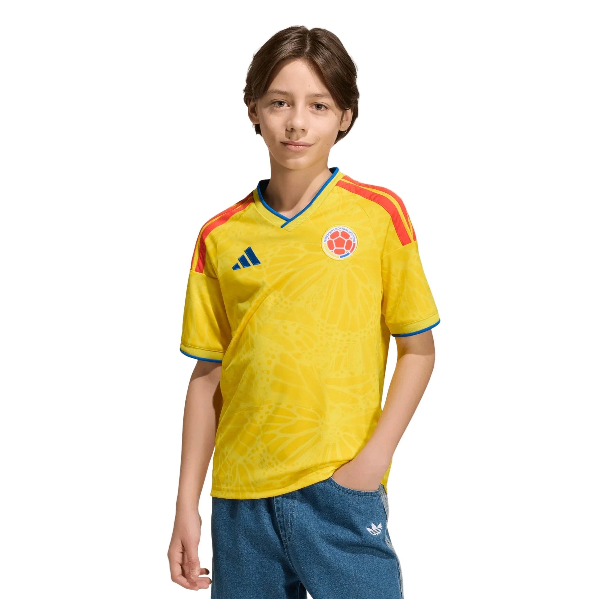 Adidas 2026 Colombia Youth Stadium Home Soccer Jersey Impact Yellow