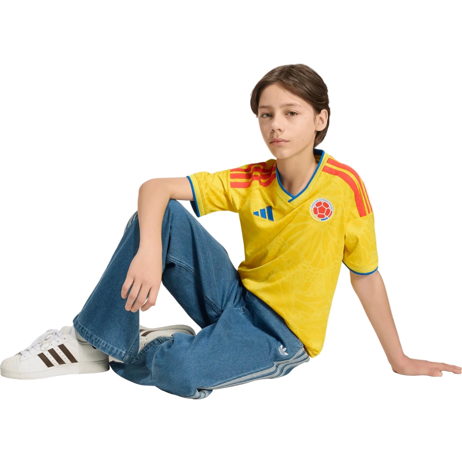 Adidas 2026 Colombia Youth Stadium Home Soccer Jersey Impact Yellow
