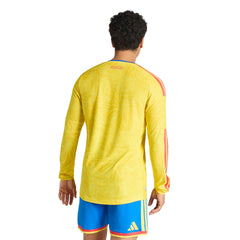 Adidas 2026 Colombia Men's Authentic Home Long-Sleeve Soccer Jersey Impact Yellow
