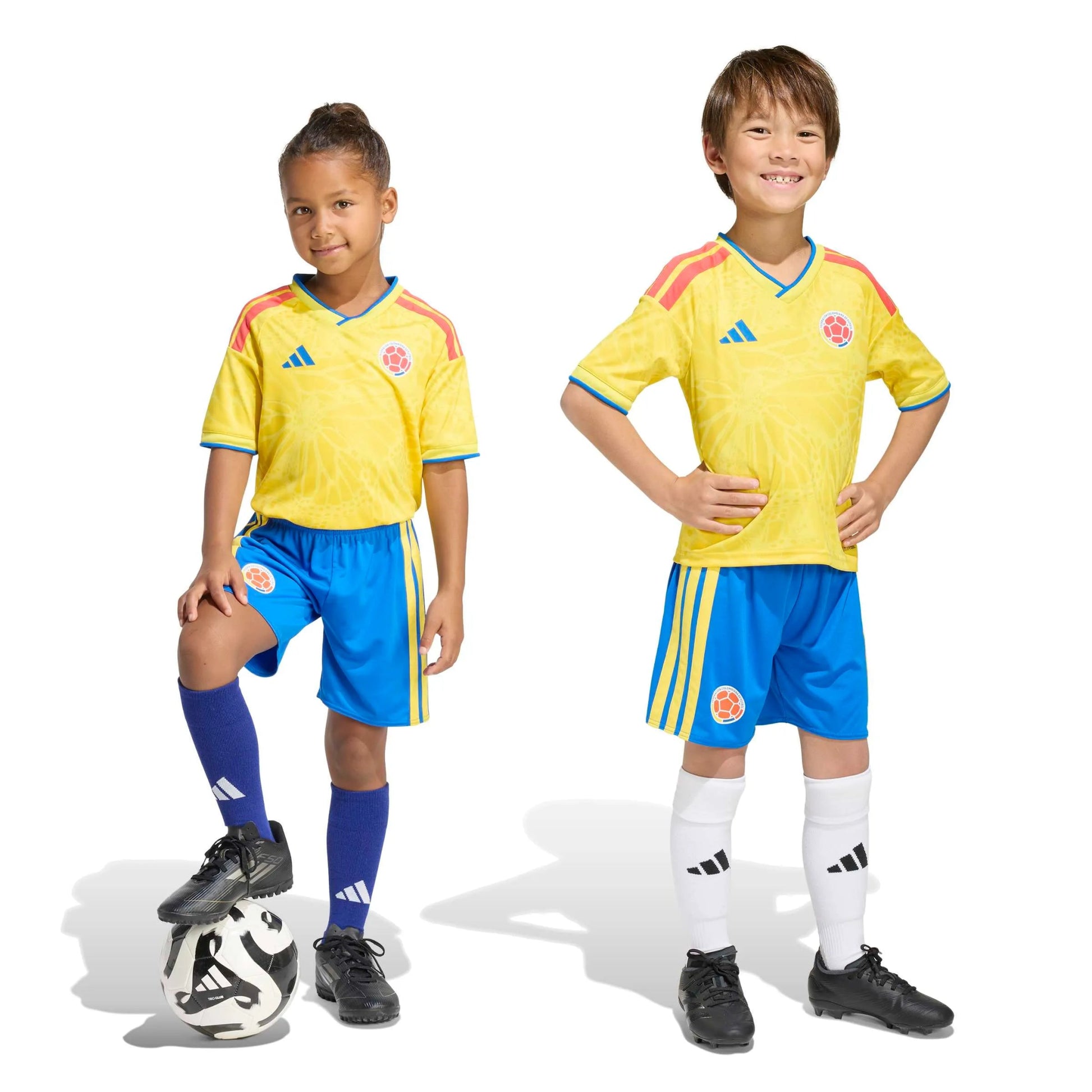 Adidas 2026 Colombia Kid's Home Mini Kit Impact Yellow / Glory Blue
