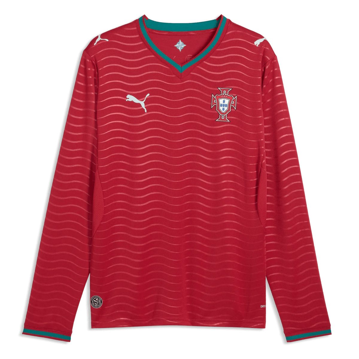 Puma 2026 Portugal Men's Stadium Home Long-Sleeve Soccer Jersey Club Red-Green Lagoon