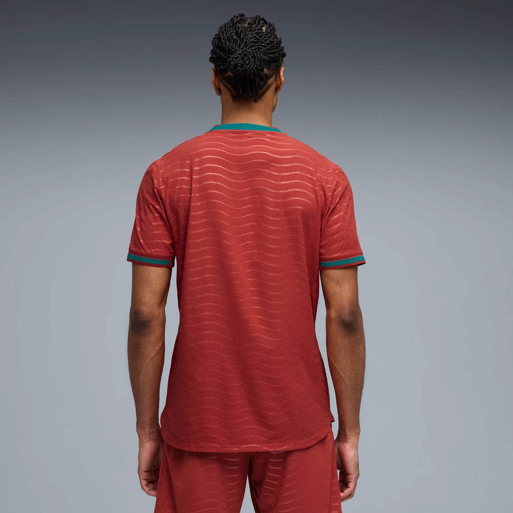 Puma 2026 Portugal Men's Authentic Home Soccer Jersey Club Red-Green Lagoon