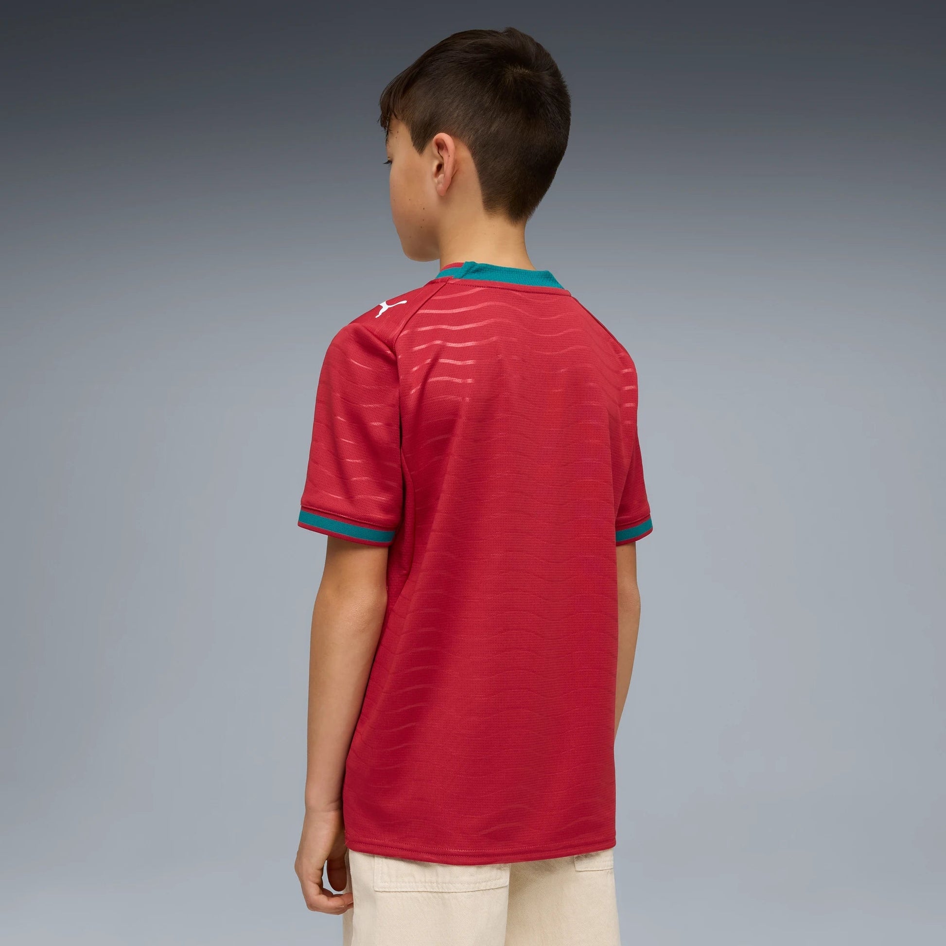Puma 2026 Portugal Youth Stadium Home Soccer Jersey Club Red-Green Lagoon