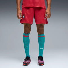 Puma 2026 Portugal Men's Stadium Home Shorts Club Red-Green Lagoon