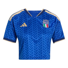 Adidas 2026 Italy Women's Stadium Home Cropped Soccer Jersey Bold Blue