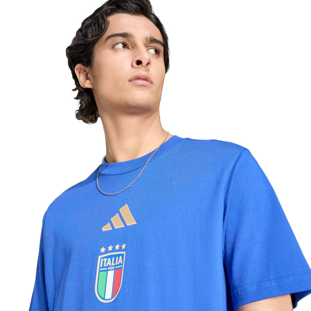 Adidas 2026 Italy Men's DNA Graphic Tee Bold Blue