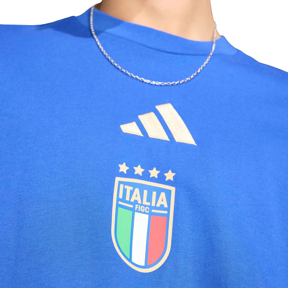 Adidas 2026 Italy Men's DNA Graphic Tee Bold Blue