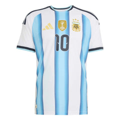 Adidas 2026 Argentina Men's Authentic Home Messi #10 Soccer Jersey White / Icey Blue / Light Blue