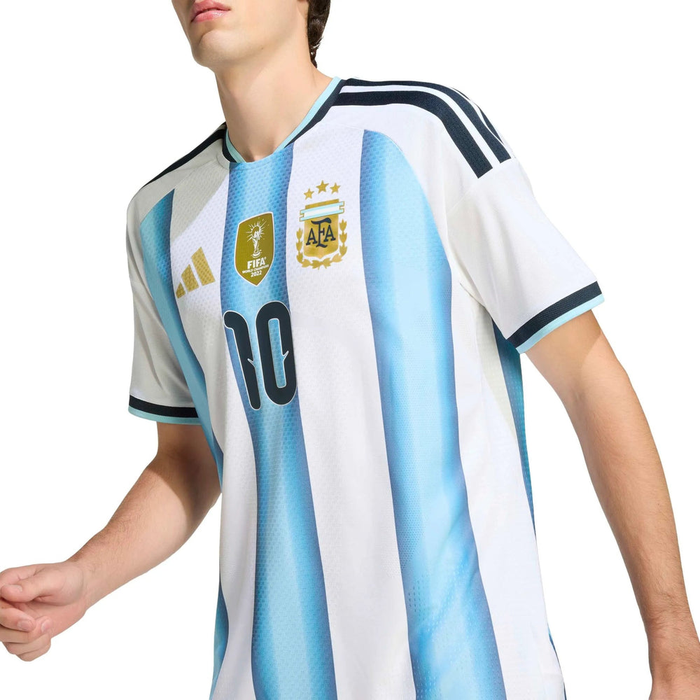 Adidas 2026 Argentina Men's Authentic Home Messi #10 Soccer Jersey White / Icey Blue / Light Blue