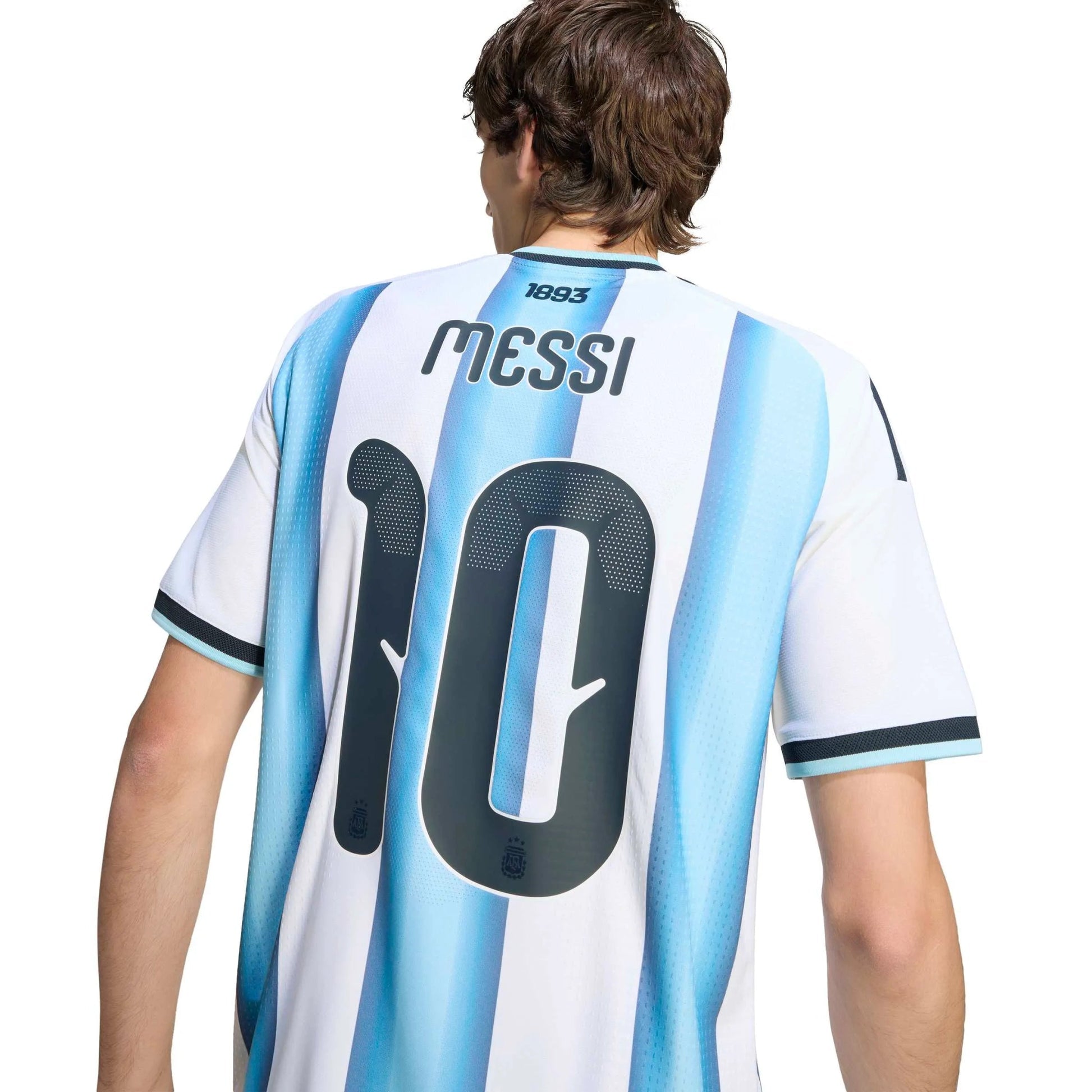 Adidas 2026 Argentina Men's Authentic Home Messi #10 Soccer Jersey White / Icey Blue / Light Blue