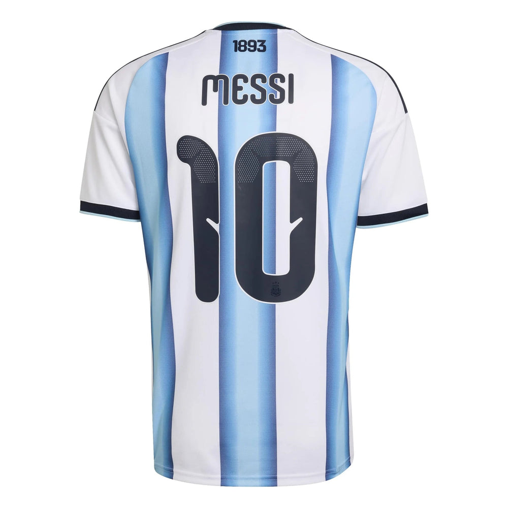 Adidas 2026 Argentina Men's Stadium Home Messi #10 Soccer Jersey White / Icey Blue / Light Blue