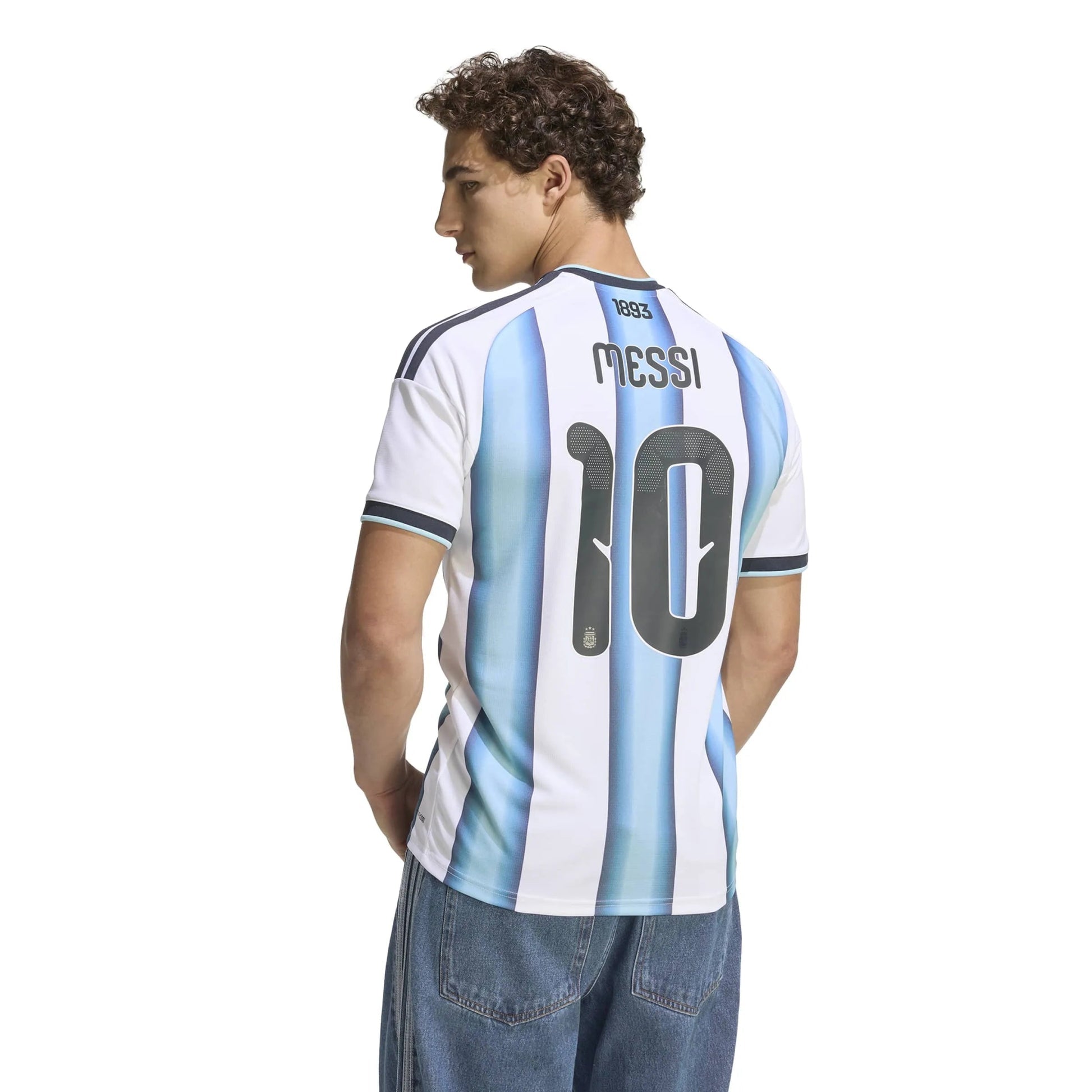 Adidas 2026 Argentina Men's Stadium Home Messi #10 Soccer Jersey White / Icey Blue / Light Blue
