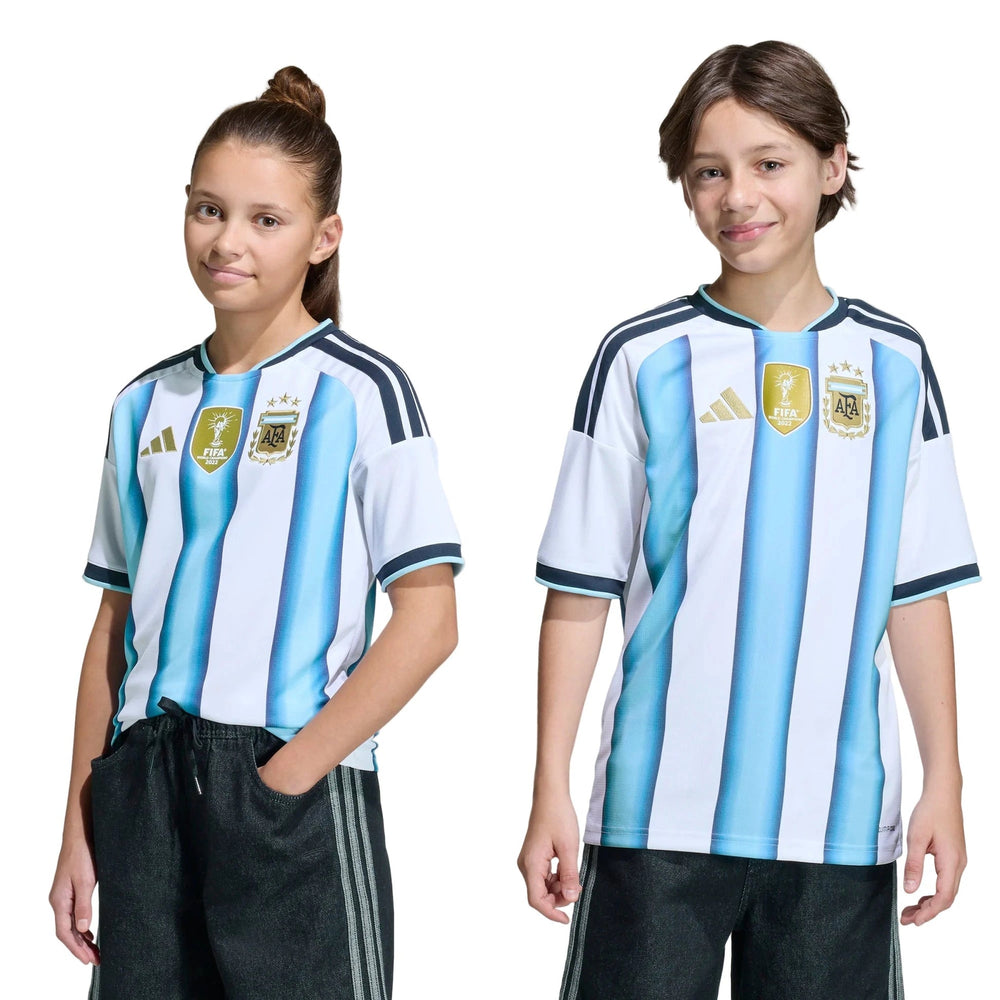 Adidas 2026 Argentina Youth Stadium Home Soccer Jersey White / Icey Blue / Light Blue