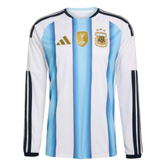 Adidas 2026 Argentina Men's Stadium Home Long-Sleeve Soccer Jersey White / Icey Blue / Light Blue