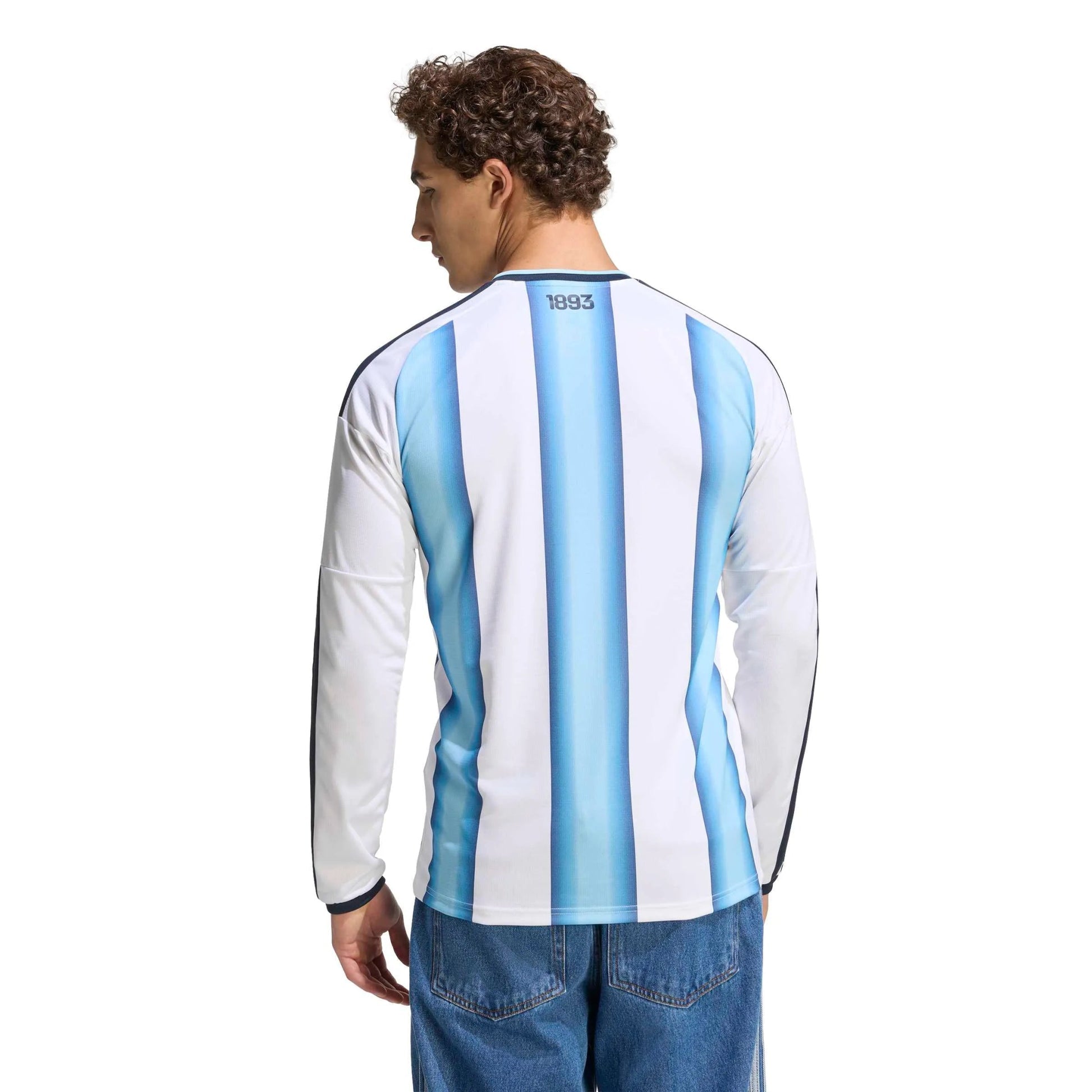 Adidas 2026 Argentina Men's Stadium Home Long-Sleeve Soccer Jersey White / Icey Blue / Light Blue