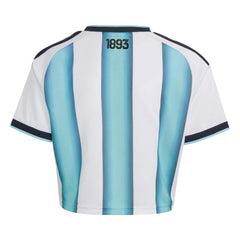 Adidas 2026 Argentina Women's Stadium Home Cropped Soccer Jersey White / Icey Blue / Light Blue