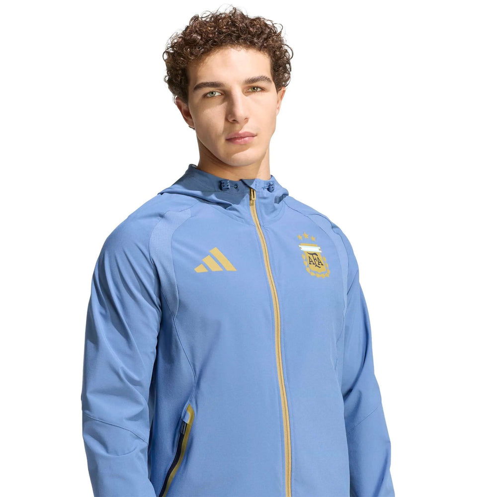 Adidas 2026 Argentina Men's Tiro Travel Full Zip Windbreaker Crew Blue