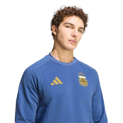 Adidas 2026 Argentina Men's Tiro Travel Crewneck Sweatshirt Crew Blue