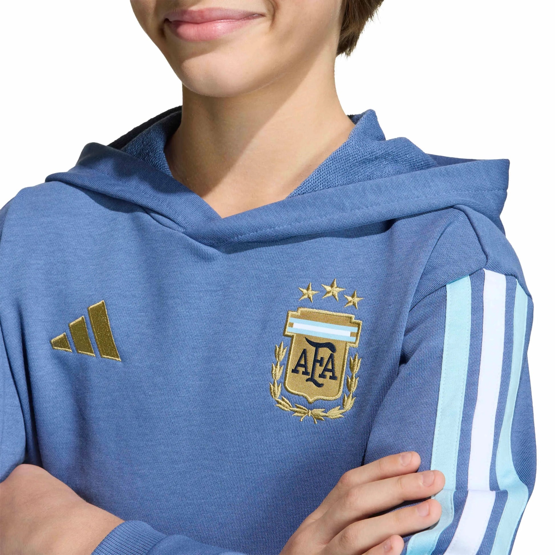Adidas 2026 Argentina Youth DNA Hoodie Crew Blue
