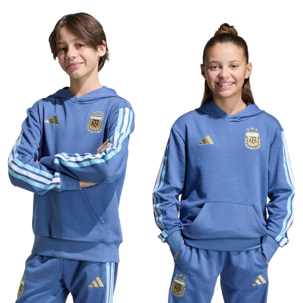 Adidas 2026 Argentina Youth DNA Hoodie Crew Blue