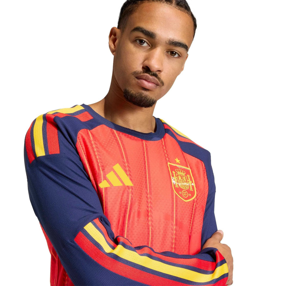 Adidas 2026 Spain Men's Authentic Home Long-Sleeve Soccer Jersey Vivid Red