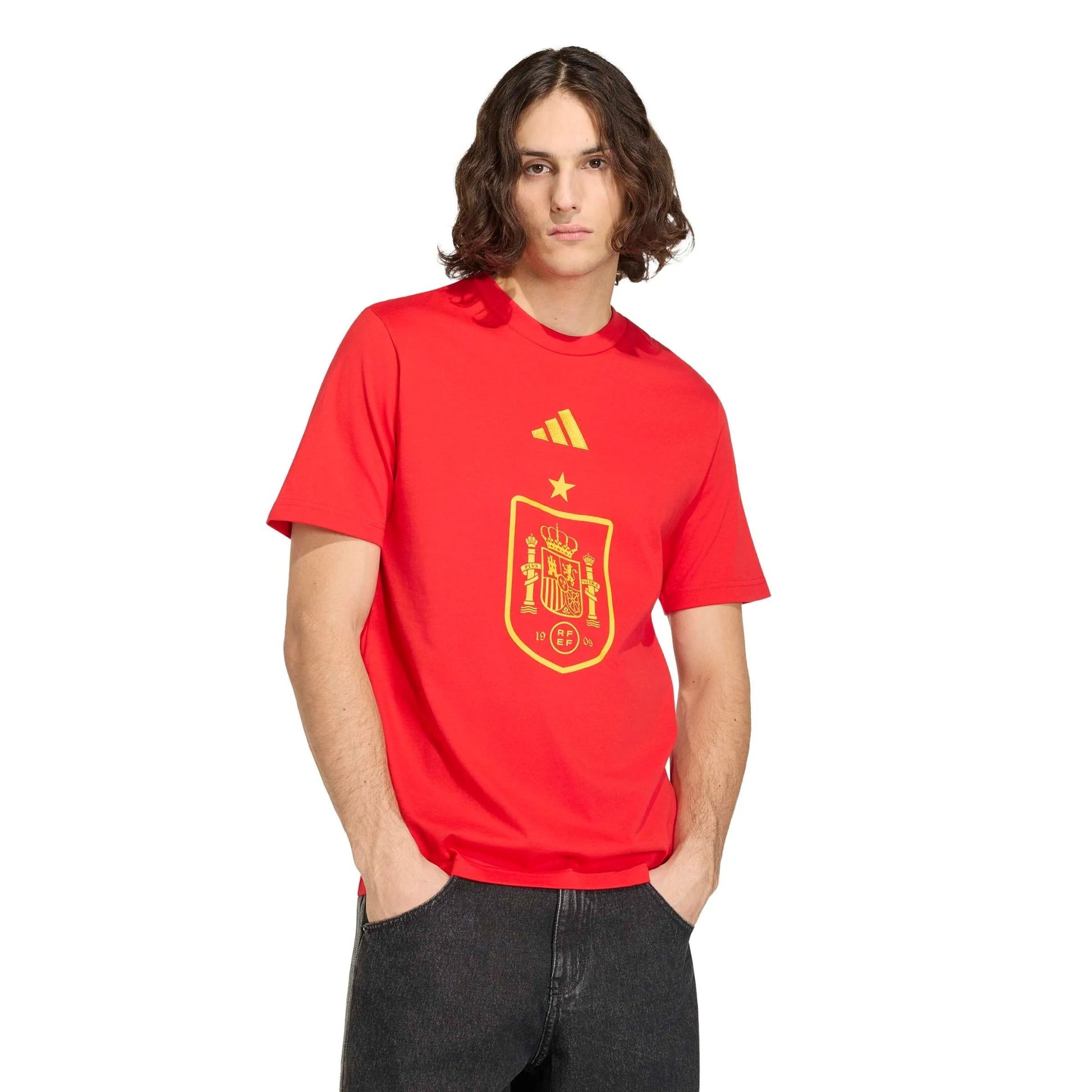 Adidas 2026 Spain Men's DNA Graphic Tee Vivid Red
