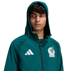 Adidas 2026 Mexico Men's Tiro Travel Full Zip Windbreaker Aurora Ivy