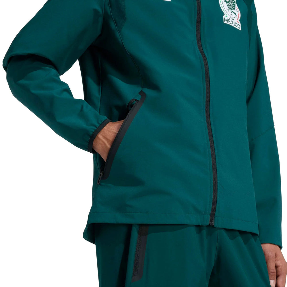 Adidas 2026 Mexico Men's Tiro Travel Full Zip Windbreaker Aurora Ivy