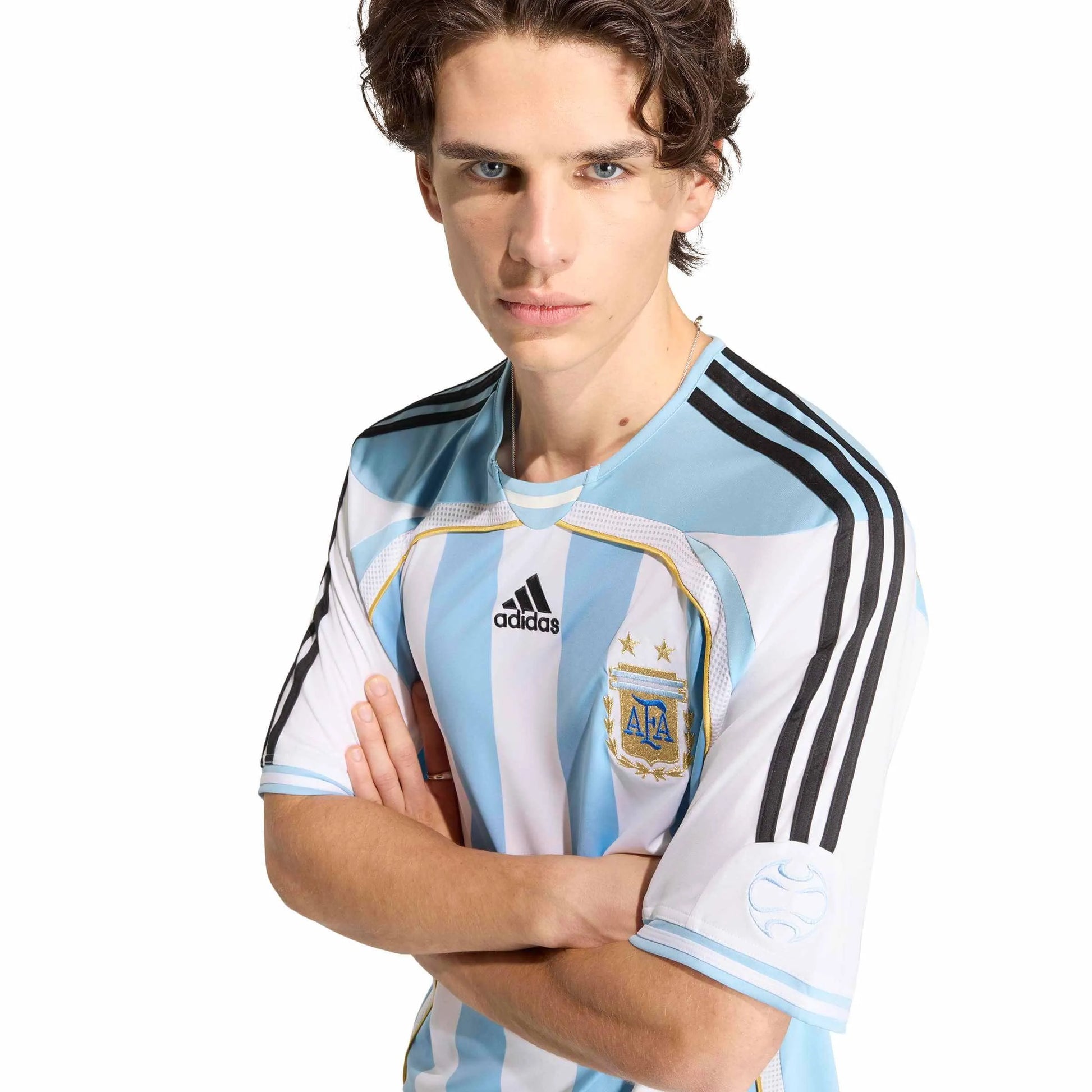 Adidas 2006 Argentina Men's Retro Stadium Home Soccer Jersey White / Clear Blue