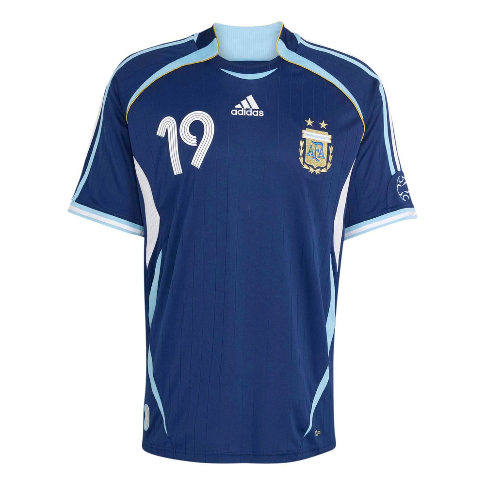 Adidas 2006 Argentina Men's Retro Stadium Away Messi #19 Soccer Jersey Dark Blue