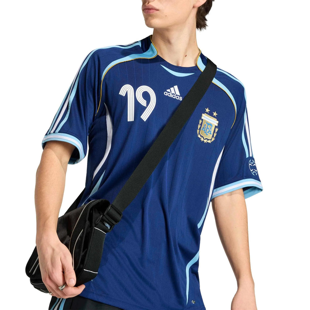 Adidas 2006 Argentina Men's Retro Stadium Away Messi #19 Soccer Jersey Dark Blue