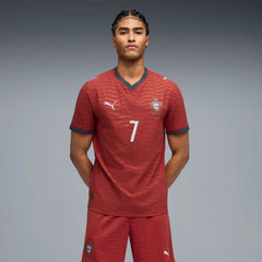 Puma 2026 Portugal Men's Authentic Home Ronaldo #7 Soccer Jersey Club Red-Green Lagoon