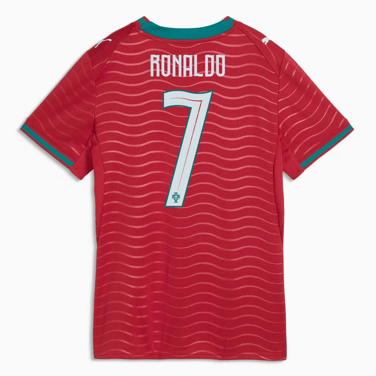 Puma 2026 Portugal Women's Stadium Home Ronaldo #7 Soccer Jersey Club Red-Green Lagoon