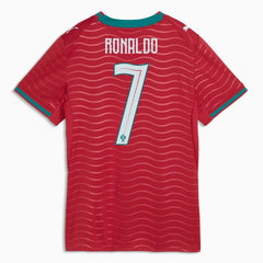 Puma 2026 Portugal Women's Stadium Home Ronaldo #7 Soccer Jersey Club Red-Green Lagoon