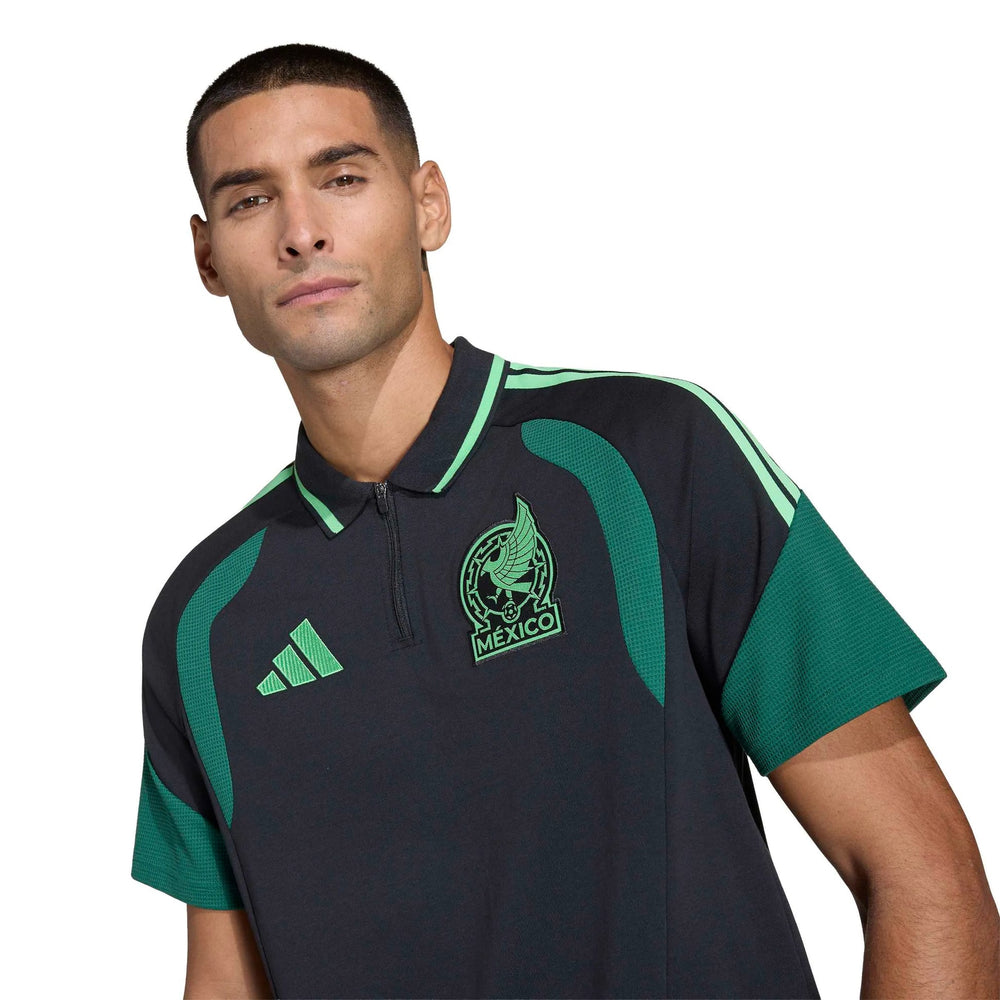 Adidas 2026 Mexico Men's Tiro Polo Shirt Black / Green